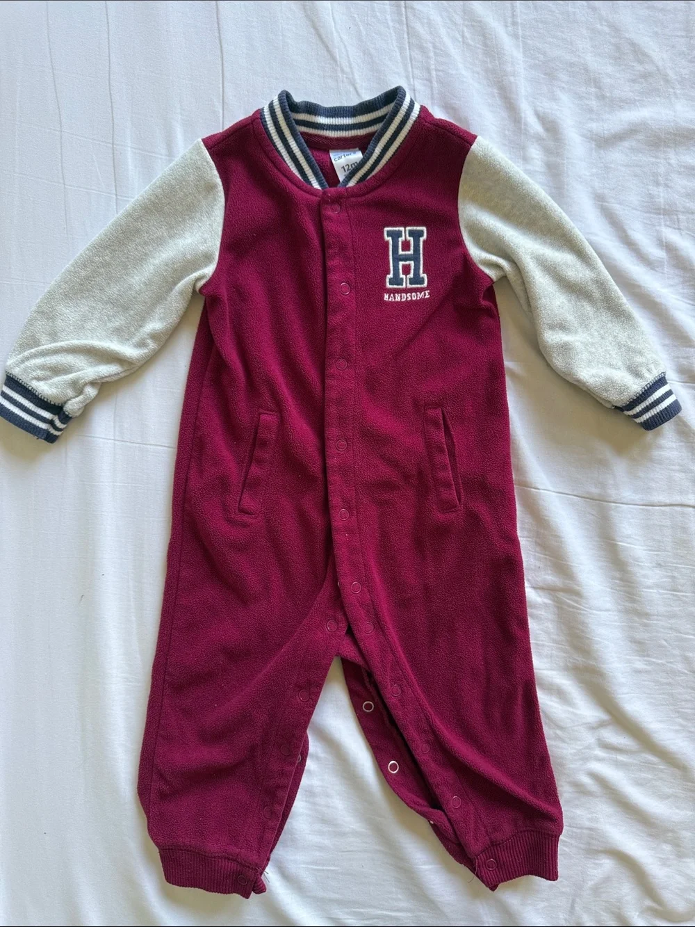 Carter's 'Handsome' Varsity Fleece One piece
